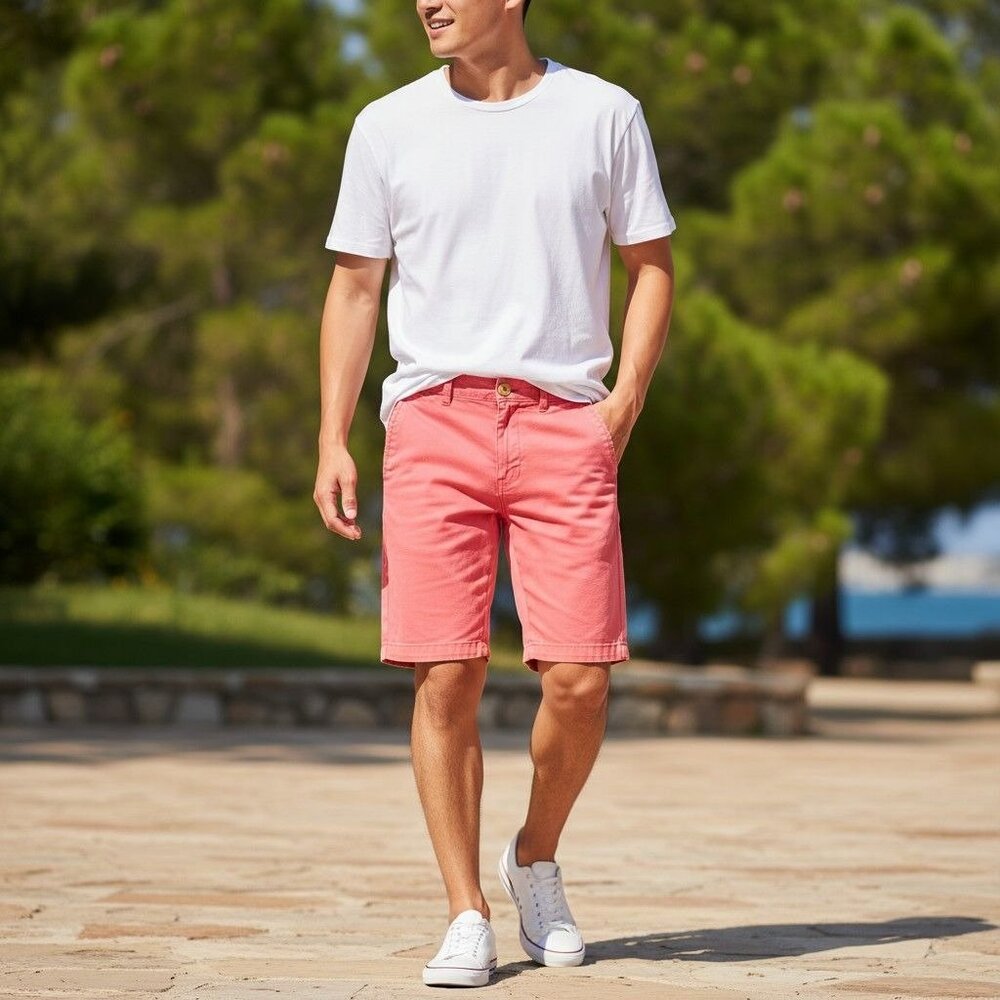 Knickerbocker Coral Chino Shorts Men Size 29 Stretchy Casual Flex